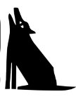 Black and white illustration of coyote